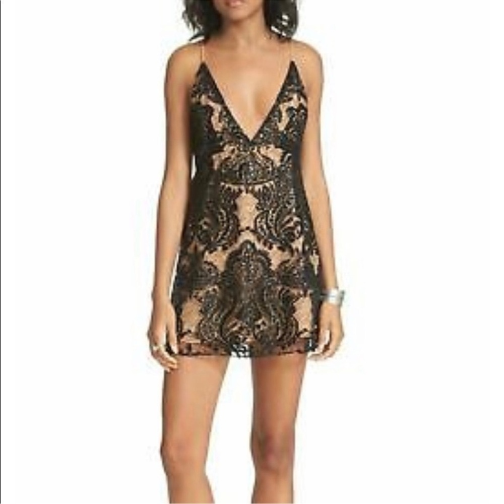 Free People Night Shimmer Mini Dress - Size 0